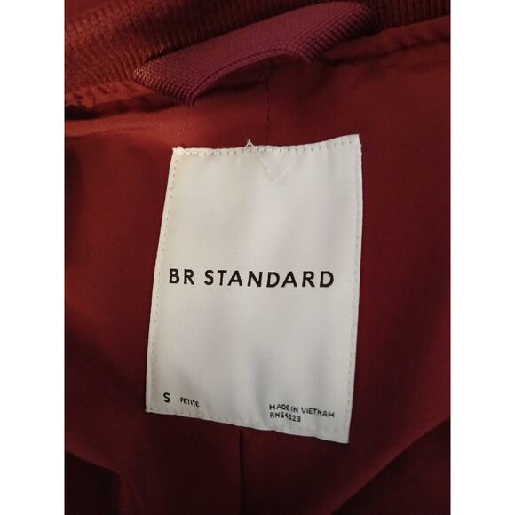 BR Standard flyweight Bomber jacket crystal claret burgundy Banana Republic SP - Picture 3 of 9
